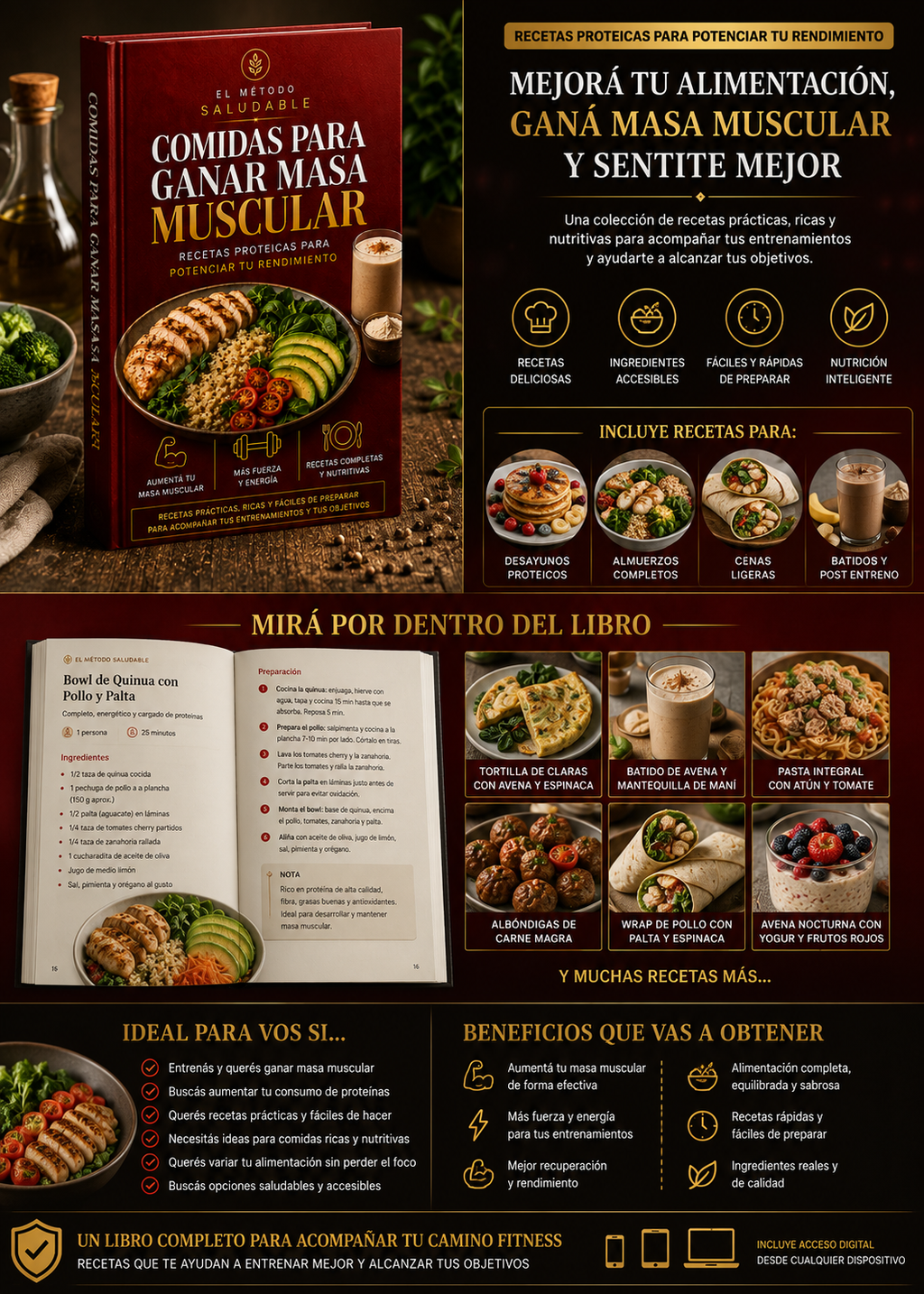 COMIDAS PARA GANAR MASA MUSCULAR