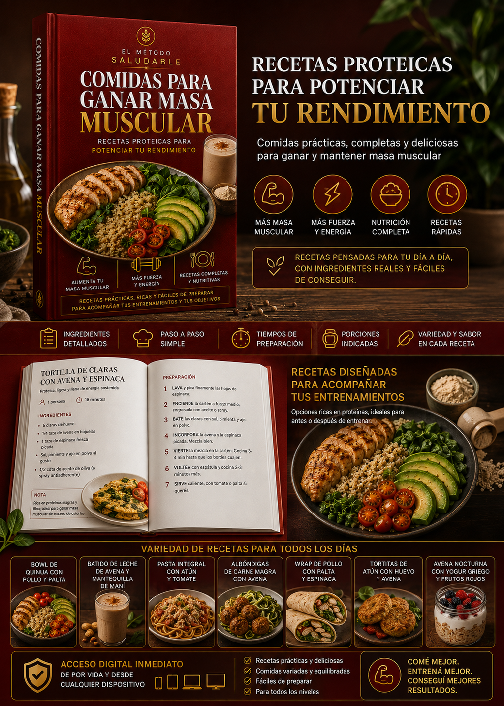 COMIDAS PARA GANAR MASA MUSCULAR
