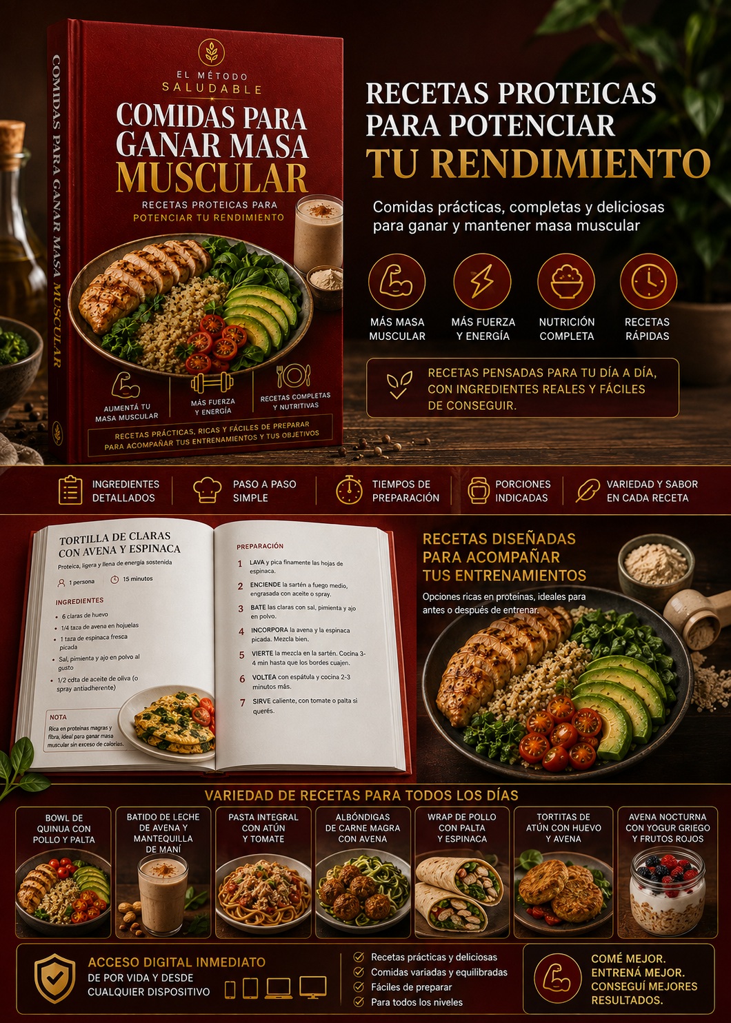 COMIDAS PARA GANAR MASA MUSCULAR
